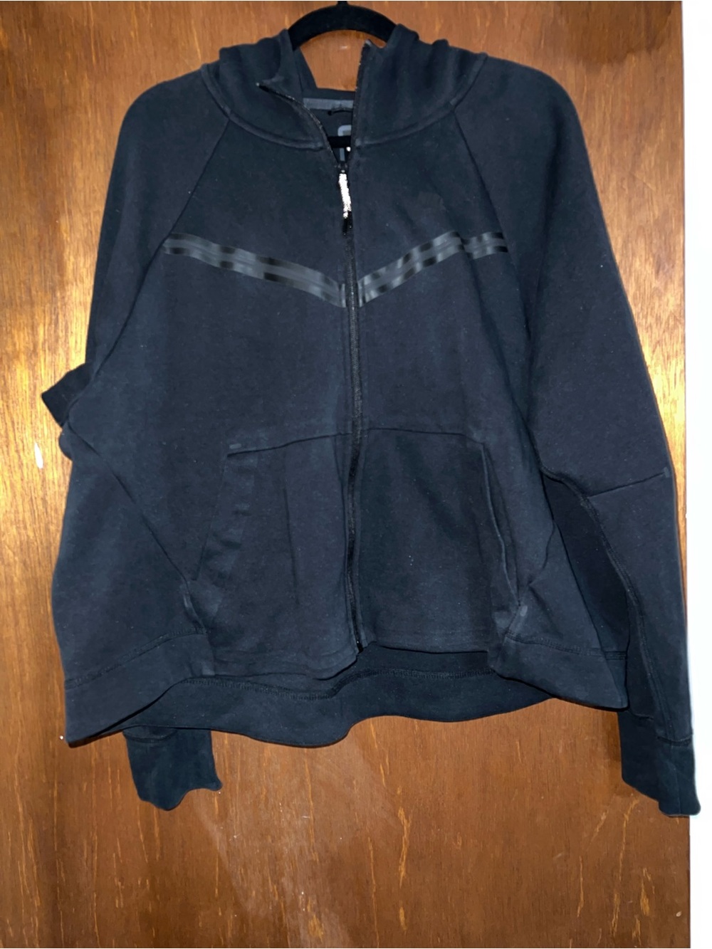 Nike Black Full-Zip Bomber Jacket with Chevron Tape